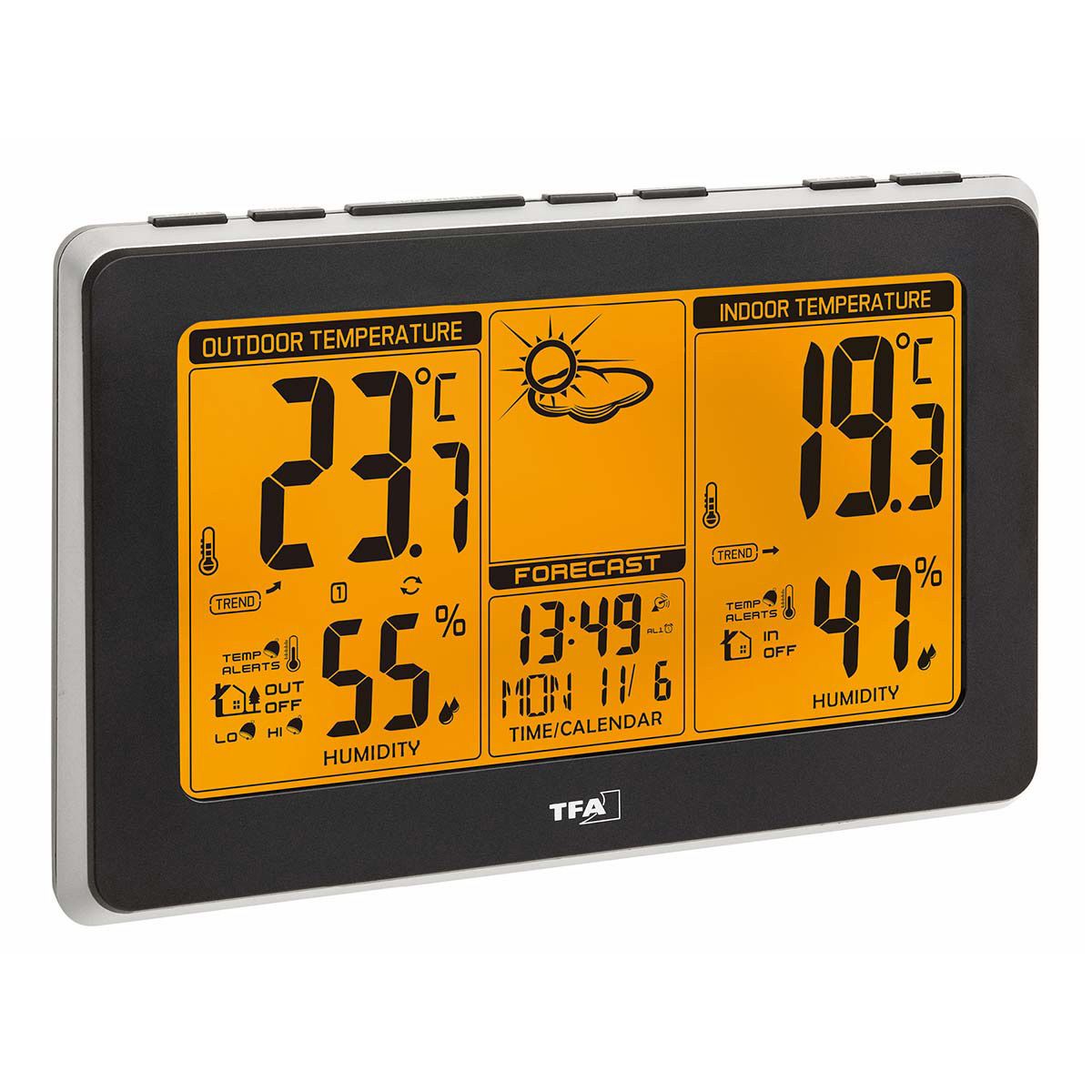 TFA Dostmann Mondo - Draadloos Weerstation - Zwart - LCD - Batterij/Accu