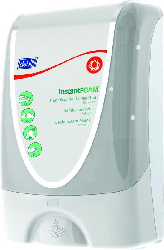 Deb TF2CHR Dispenser Black & Chrome 1,2liter - White - 35 cm