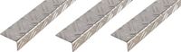 Alberts 3 x hoekprofiel, geriffelt, Aluminium, blank, 65,6 x 35,5 x 1,5 mm, lengte 1 m