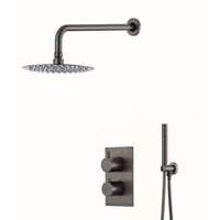 Boss & Wessing Inbouw regendouche set gunmetal 30 cm - Messing - 8719304704454