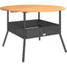 Maison Exclusive - Table de jardin avec plateau en bois, noire, diamètre 110 cm, hauteur 71 cm, en polyrotin