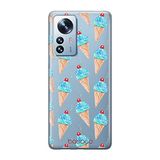 ERT GROUP mobiel telefoonhoesje voor Xiaomi 12 / 12X origineel en officieel erkend Babaco patroon Ice Cream 002 optimaal aangepast aan de vorm van de mobiele telefoon, gedeeltelijk bedrukt