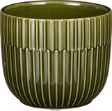 Mica Decorations - Pot de fleurs - céramique - vert foncé brillant - D11/H9 cm