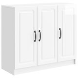 vidaXL Dressoir Hoogglans Wit 89 x 34,5 x 77 cm Bewerkt hout