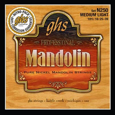 GHS N250 Pure Nickel Mandolin Med Light 10.5-39 snarenset