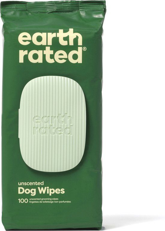 Earth Rated Dog Wipes - Geurloos, Composteerbaar, Hypoallergeen - 100 Stuks