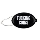Fisura – Ovale rubberen portemonnee “F*cking coins” zwart