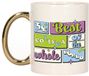 Bellatio Decorations Cadeau koffie/thee mok - de beste collega - van de wereld - goud - 300 ml
