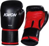 KWON Bokshandschoenen Knocking 16oz Zwart Leer Unisex Volwassenen Kickboksen