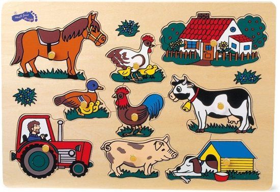Small Foot Houten insteekpuzzel boerderij