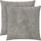 vidaXL Kussensloop Lichtgrijs Katoensatijn 60 x 60 cm (2 stuks)
