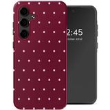 Selencia Hoesje - Samsung Galaxy S24 FE - Backcover - Happy Dots Burgundy