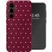 Selencia Hoesje - Samsung Galaxy S24 FE - Backcover - Happy Dots Burgundy