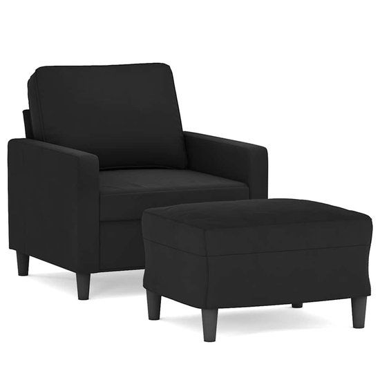 vidaXL Fauteuil met voetenbank fluweel zwart