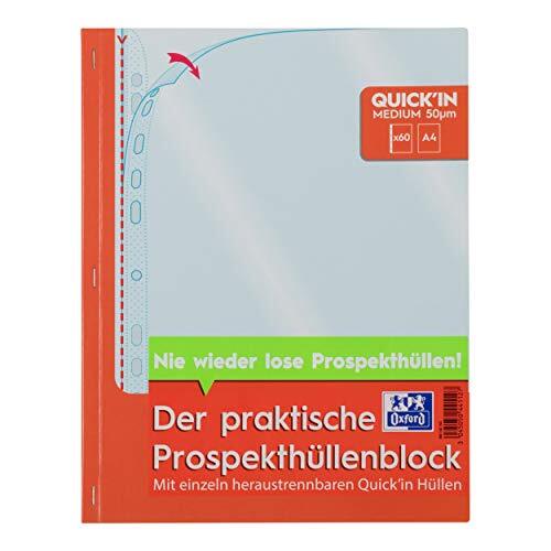 Oxford brochurehoezenblok A4 met 60 afzonderlijke uitneembare hoezen, glashelder