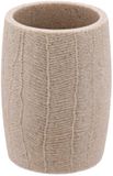 Tendance Tandenborstelhouder/beker Leaf - Beige - 290ml - Rond - Polyresin