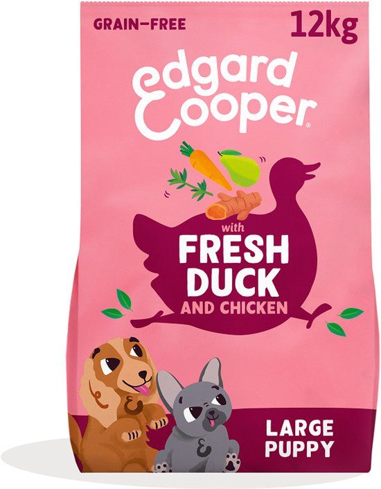 Edgard & Cooper Free-Run Duck Puppy Eend & Kip & Banaan - Hondenvoer - 12 kg Graanvrij