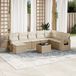 Prolenta Maison Exclusive - Tuinset voor de tuin, 9-delig, met kussens, beige, gemaakt van polyrotan
