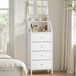 Commode avec miroir, 4 tiroirs, blanc