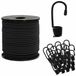 vidaXL Bungee Koorden met Haken 6 mm Zwart PP en rubber