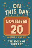 Happy Birthday! November 20: On This Day in Headlines – Nostalgic November 20 History Book with Authentic News and Memories – Perfect Birthday or Anniversary Gift