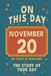 Happy Birthday! November 20: On This Day in Headlines – Nostalgic November 20 History Book with Authentic News and Memories – Perfect Birthday or Anniversary Gift