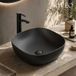Rivéo Vasque de bain noire ronde en céramique – Design moderne et élégant