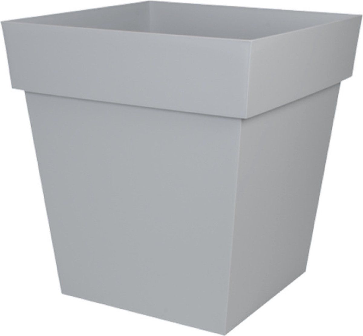 EDA Bloempot Toscane vierkant kunststof grijs 39x39x39cm - 38 liter