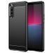 Sony Coque Sony Xperia 10 V en TPU Brossé - Fibre de Carbone - Noire