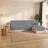 Italian Bed Linen Pinsonic Trend Gewatteerde bankovertrek, met omkeerbaar schiereiland, lichtgrijs, 240 cm