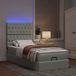 Maison Exclusive - Cadre de lit ottoman avec matelas, gris clair, 90x200 cm, velours