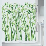 Spirella Bambus groen textiel polyester douchegordijn, 120 x 200 cm, wit/groen
