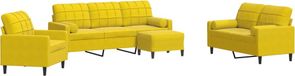 Maison Exclusive - Ensemble de canapé 4 pièces avec coussins et traversins, velours jaune