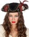 Wilbers & Wilbers Piratenhoed luxe zwart/rood gestreept