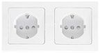 ChiliTec Delphi - 2 inbouwstopcontacten - 2 stopcontacten met inbouwframe - dubbel stopcontact - steekklem - wit
