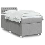 vidaXL Boxspring met matras stof lichtgrijs 80x200 cm