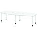 Hammerbacher table de réunion ton 6 pieds 220x130cm blanc