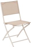 Hespéride Set van 4 opvouwbare tuinstoelen van staal MODULA Beige lin
