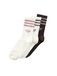 ADIDAS ORIGINALS Sokken '3 STRIPES GLITTER CREW 3 PAIRS' brun foncé / mauve / noir chiné / blanc