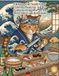 Ukiyo-e Cat Sushi Chef Coloring Book for Adults