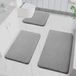 LUOJINYI Lot de 3 tapis de bain antidérapants, doux, absorbant l'eau, shaggy, microfibre à poils longs, tapis de salle de bain lavable en machine pour baignoire, douche et salle de bain (gris foncé)