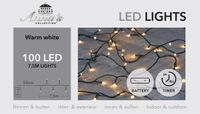 Anna's Collection Guirlande lumineuse - blanc chaud - 750 cm - 100 leds - fil noir - à piles
