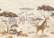Rasch Behang 363661 - fotobehang op vlies met safarimotief in beige met giraffen, olifanten en leeuwen