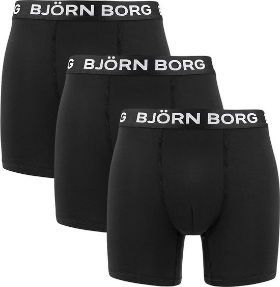 Björn Borg Bjorn Borg Performance Boxershorts - 3-Pack - Black/White - Men's Size L