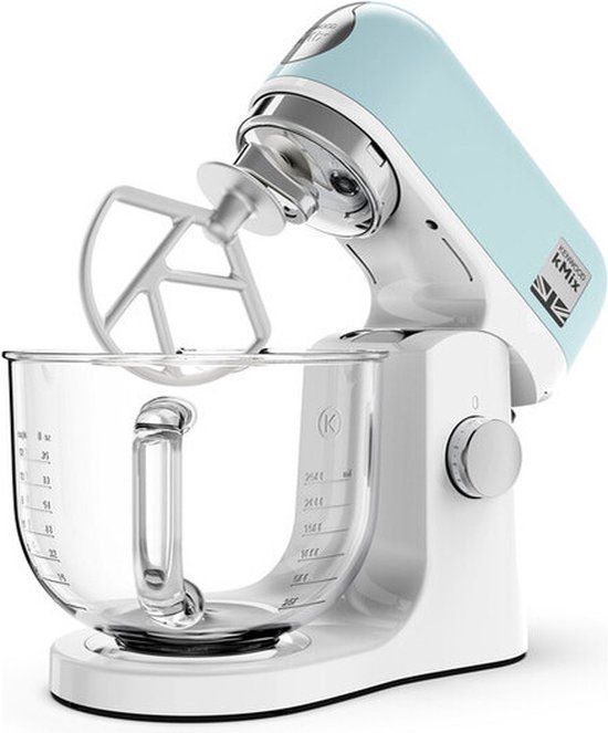 Kenwood kMix KMX754PB - Keukenmachine - Pastel blauw - Glazen mengkom - 1000 Watt