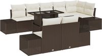 vidaXL Tuinbank Set 9-delig Bruin Polywood