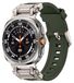 Wigento Samsung Siliconen horlogeband voor de Galaxy Watch Ultra 47mm, met titaniumlegering - snelsluiting, groen