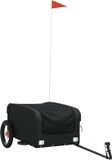 vidaXL Fietstrailer 30 kg ijzer zwart