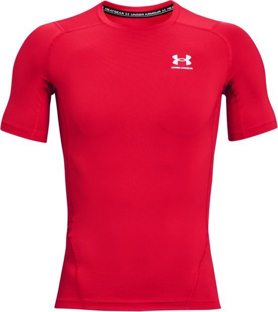 Under Armour Heatgear Armour Heren Sportshirt - Compression - Rood - Maat L