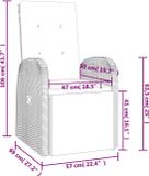 vidaXL 5-delige Tuinset met Kussens, Poly Rattan, Grijs